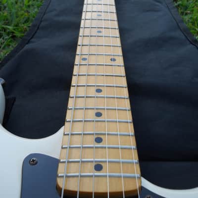 1980's C.F. Martin Stinger SSX Stratocaster, 6 String, White/Black, Nice Shape image 15