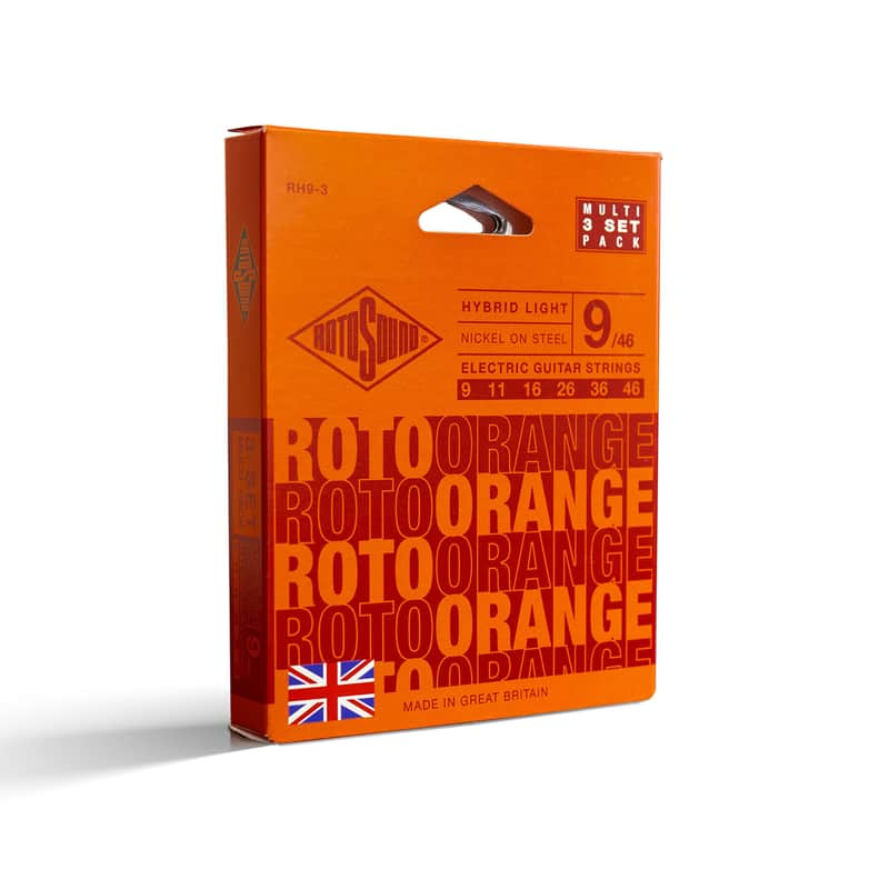 Rotosound RH9-3 Roto Orange Nickel Coated Steel Electric Guitar Strings - Hybrid 3-Pack (9 - 46) image 1