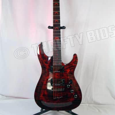 Schecter Diamond Series C-1 Blood Moon BloodMoon 2006-2007 Red Quilted Maple Top Duncan Designed PU image 3