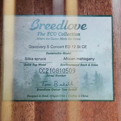 Breedlove Discovery Concert ED 12 St CE 2021 - Gloss Edgeburst Finish-READ DETAILS image 6