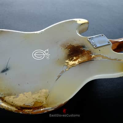 Fender Jazz Bass Vintage White Gold Edition Heavy Aged Relic by East Gloves Customs (RARE) image 7