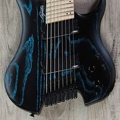 Legator GHFB8 Ghost Fanned Fret 8-String Electric Guitar Maple Board Blue Ash image 1