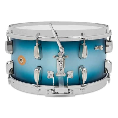 Slingerland Radio King Solid Maple Snare Drum 14x7 Blue & Silver Lacquer image 2