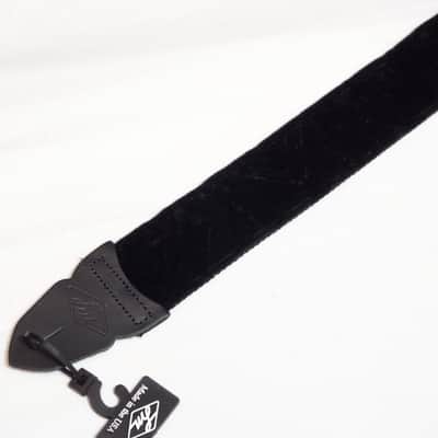 LM 2" Crushed Velvet BLACK guitar STRAP - Comfortable, Soft - NEW image 3