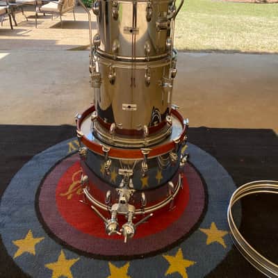 Yamaha Vintage 9000DA 4pc Chrome Over Wood Drum Set image 4