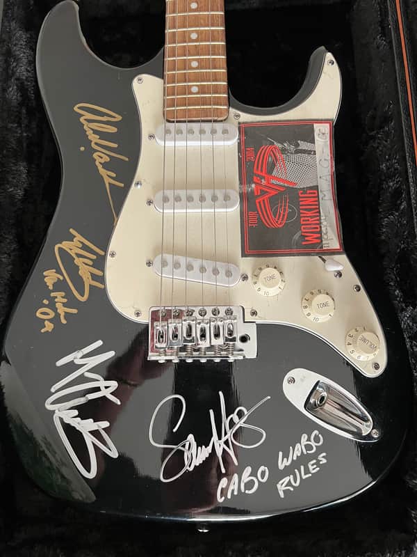 EVH Van Halen 2004 Guitar / Pass / Picks  - Signed by EVH and full band image 1