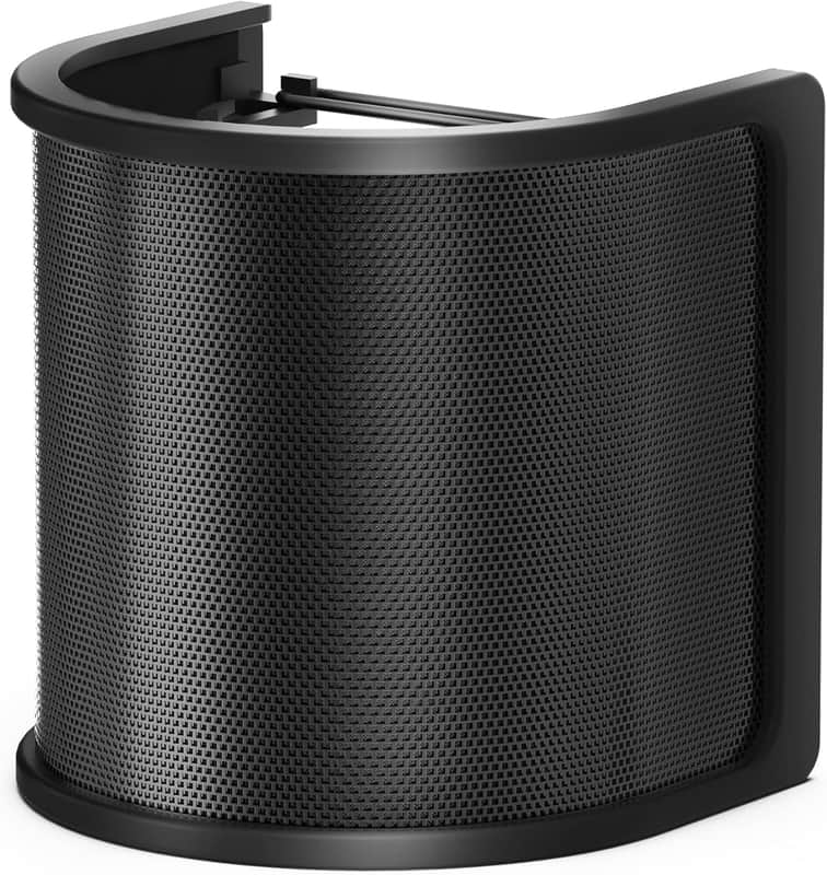 Microphone Pop Filter, Mic Pop Screen with Metal Mesh and Foam Filter, Handheld Mic Windscreen Cover Pop Shield, Noise Shield Microphone Accessories for Podcasts Recording Vlogging Streaming. image 1