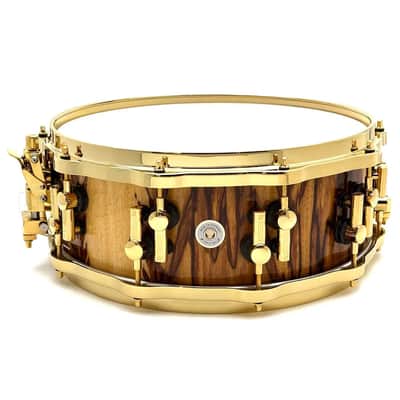 Sonor SQ2 Heavy Beech Snare Drum 14x5.5 African Marble Gloss w/Gold Hw image 2