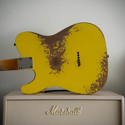 Fender Custom Shop 1964 HS Tele Heavy Relic Grafitti Yellow, Aus Erstbesitz! Custom Color, SD Neck Humbucker uvm. 2021 - Grafitti Yellow Relic image 24