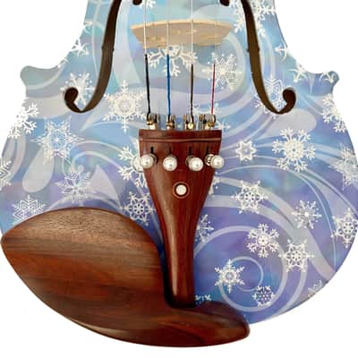 Snowflake 4/4 Violin Outfit w/ pearl fine tuners, carbon fiber bow image 1