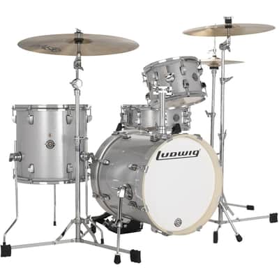 Ludwig LC2797 Breakbeats by Questlove 4-Piece Drum Shell Pack, Silver Sparkle image 1
