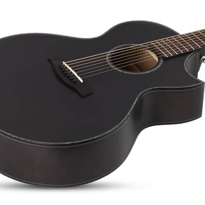 Schecter Orleans Stage-7 Acoustic Electric Guitar. Satin See Thru Black image 11