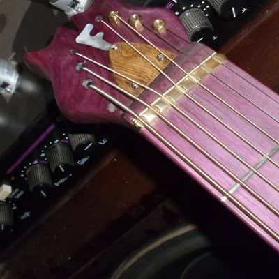 unique stock, "Tree of life"carved spectacular solid purpleheart guitar and bass,ships direct image 19