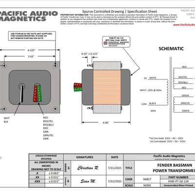 Pacific Transformer Fender Bassman Power Transformer 2021 image 3