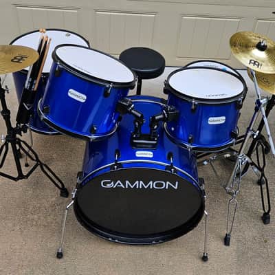 Gammon Percussion Full Size 5pc Drum Kit with Hardware 2024 - Metallic Blue image 5
