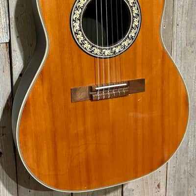 Rare Vintage 1970's Ovation USA 1124-4 Balladeer Acoustic Classical Guitar, image 3