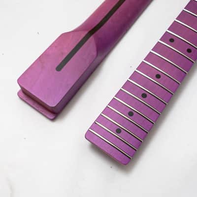 Matte Purple Guitar Strat Style Maple Wood Neck, 22 Frets Fingerboard Fretboard image 5