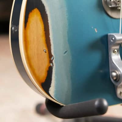 Nash T-63 Double Bound with Bigsby Electric Guitar - Ocean Turquoise Metallic over 2-Tone Burst with Hardshell Case image 20