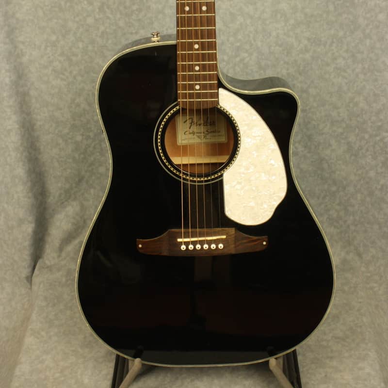 Fender Sonoran SCE BK Acoustic/Electric Guitar with Gigbag | Reverb