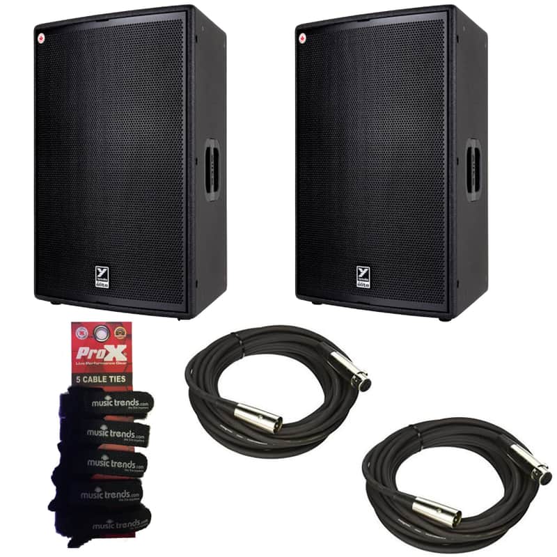 2x Yorkville EL15P Elite High Output Powered Speakers, 2500 watts peak + XLRs DISPLAY MODEL image 1