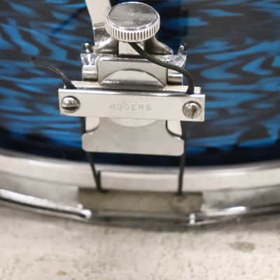 Rogers 5x14" Luxor Snare Drum Vintage 1960's Blue Onyx Cleveland image 5