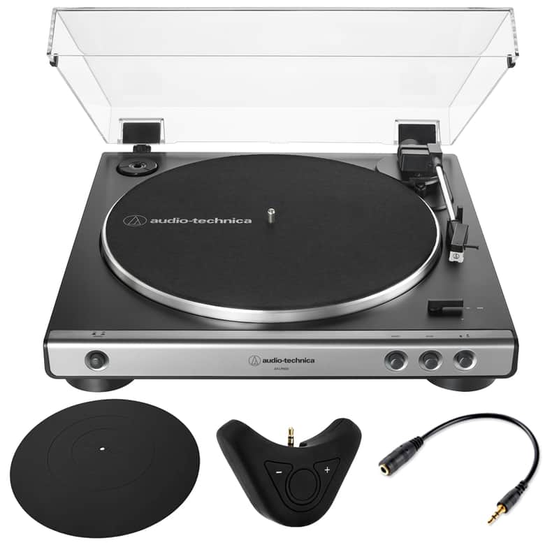 Audio-Technica AT-LP60X-GM Fully Automatic Belt-Drive Turntable Mackie Bluetooth Bundle image 1