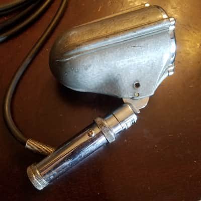 Astatic DNHZ Vintage Dynamic Mic and flex stand lo-fi hi-Z the commentator 1950s - hammered silver and chrome image 3
