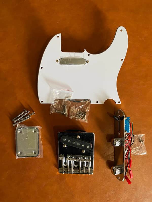 NEW Complete Telecaster Hardware & Pickup Kit - Chrome - Bridge, Pickups, Control Plate & pickguard image 1