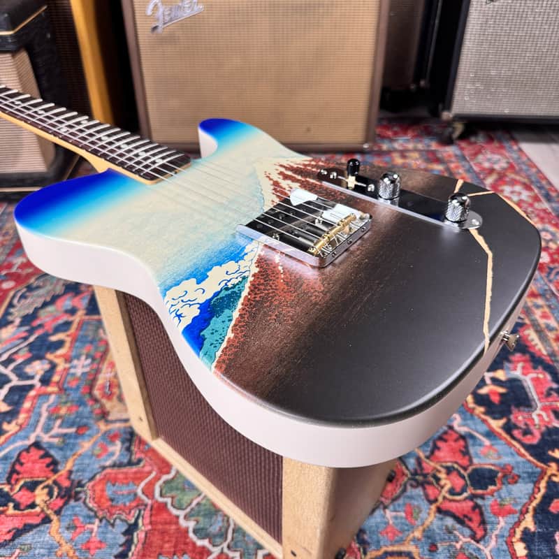 2024 Fender Japan Art Canvas Esquire by Katsushika Hokusai Mint w