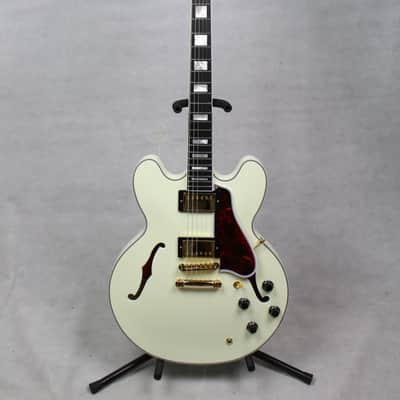 Epiphone Inspired By Gibson Custom Shop 1959 ES-355 Semi-Hollow Electric Guitar, Classic White w/ Case image 1