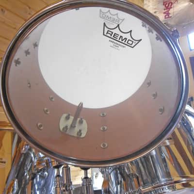 Vintage Yamaha Pre Recording 9000 Variation drum set - Original 1977 Chrome over Real Wood image 7