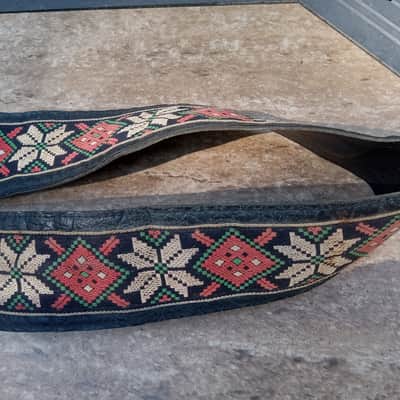 Vintage 1970's Ace-Style 3" Wide Guitar / Bass Strap! Flower Pattern, Metal Buckle! image 2