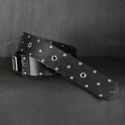 Studded Leather Guitar Strap. 47” to 54” Adjustable. 2.5” wide BLACK image 1