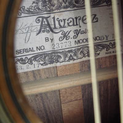 Alvarez Yairi Made in Japan DY74 Dreadnought Acoustic/Electric Guitar W/Case image 9