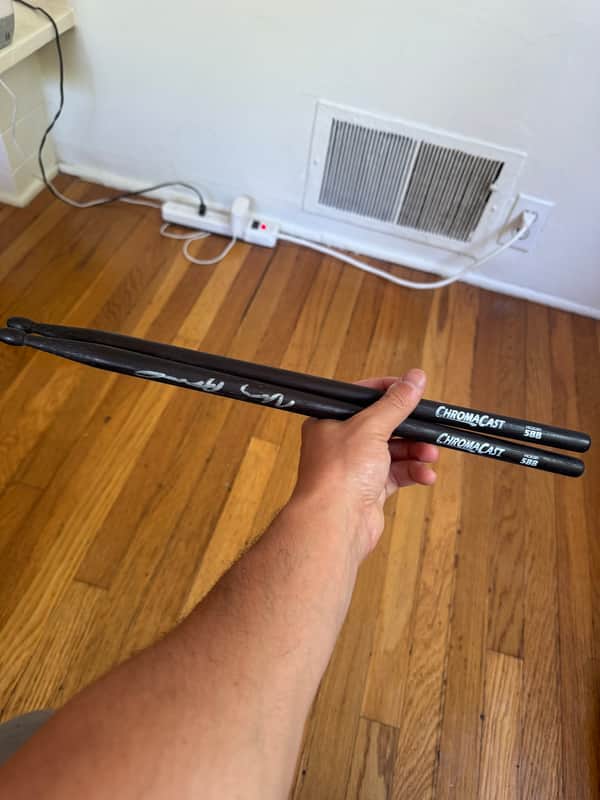Vinny Appice Signed Drumsticks Chromacast 5BB image 1