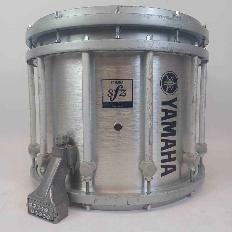 Yamaha 12x14"SFZ 9214U Brushed Chrome Marching Snare Drum Japan Die-Cast Rims image 1