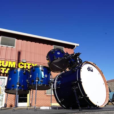 DW USA Collectors Series 5pc Maple/Mahogany Shell Pack - Deep Royal Blue Lacquer Custom | 10,12,14,16,22" image 2