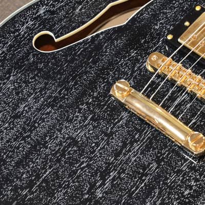 2021 D’Angelico Excel Mini DC Semi-Hollow Electric Guitar Black Dog + OHSC image 6