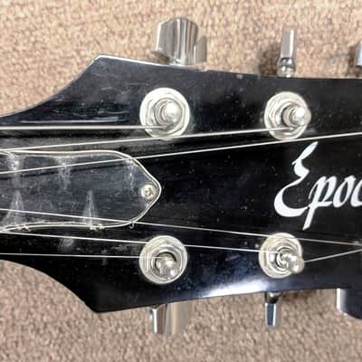 Epoch Baldwin LP Electric Guitar, Black, Chrome, Budget Starter, Thin Body image 7