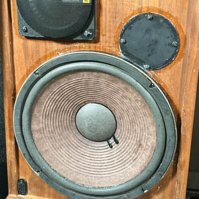 Mid Century Modern Speakers KLH Set 355 The Baron Tower Walnut Glass image 5