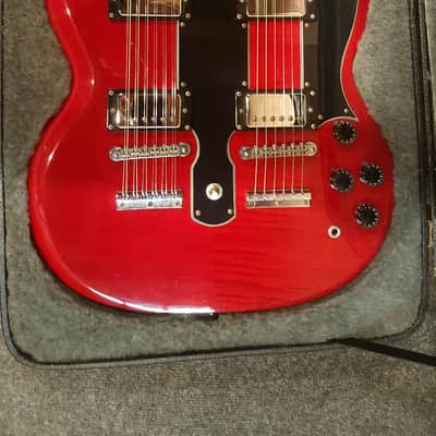 Epiphone G-1275 G1275 Double Neck Doubleneck Cherry 2000s image 2