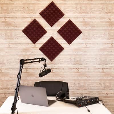 Gator Frameworks 8 Pack of 12x12" Acoustic Pyramid Panels - Burgundy image 4