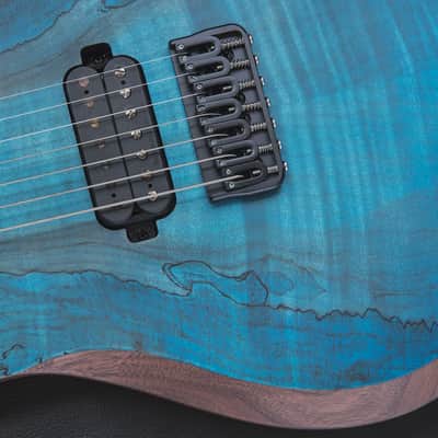 Jericho Guitars Baritone Edge 7 NT – Royal Blue Spalted Maple 2024 - Open Pore image 2
