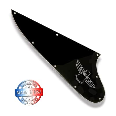 USA Made New 3 Ply Black Pickguard for 1987-1998 Gibson Thunderbird Bass + Chrome Decal image 1