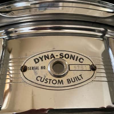 RARE Vintage Rogers "7-Line" w/ Tall Boy Hoop Dyna-Sonic Snare Drum 5"x14" Chrome Over Brass image 2