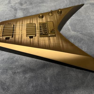 2021 Solar Guitars V1.6AFBB Flying V in Flame Black Burst with Gigbag image 5