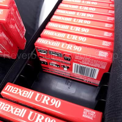 Lot of 45 Maxell UR 90 UR90 Audio Cassette Tapes, New in 3 Soft Storage Cases image 9