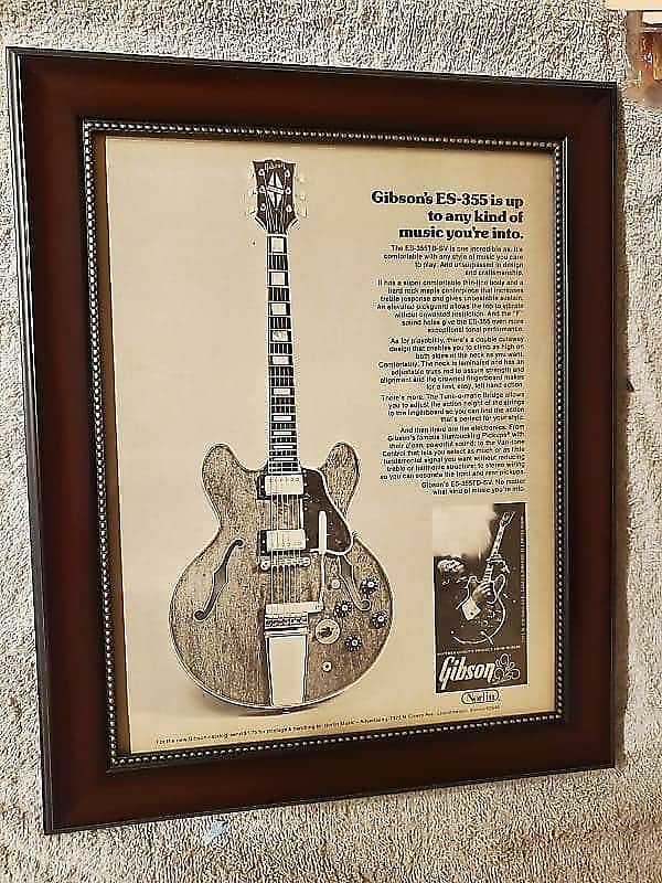1972 Gibson Promotional Ad Framed B B King Lucille Original image 1