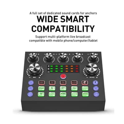 V8S Sound Card – Live Broadcast Audio Mixer for Studio Singing, Streaming & Karaoke image 4