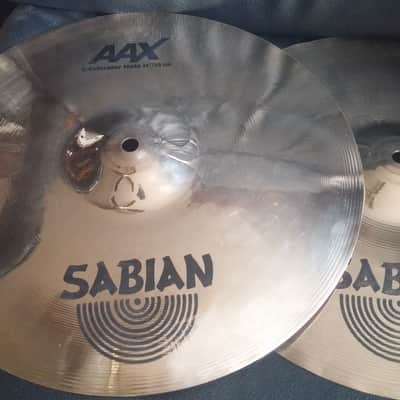 Sabian 14" AAX X-Celerator HI HAT CYMBALS Pair BEAUTIFUL BRILLIANT FINISH X CLEAN NEAR MINT SAVE !!! image 2